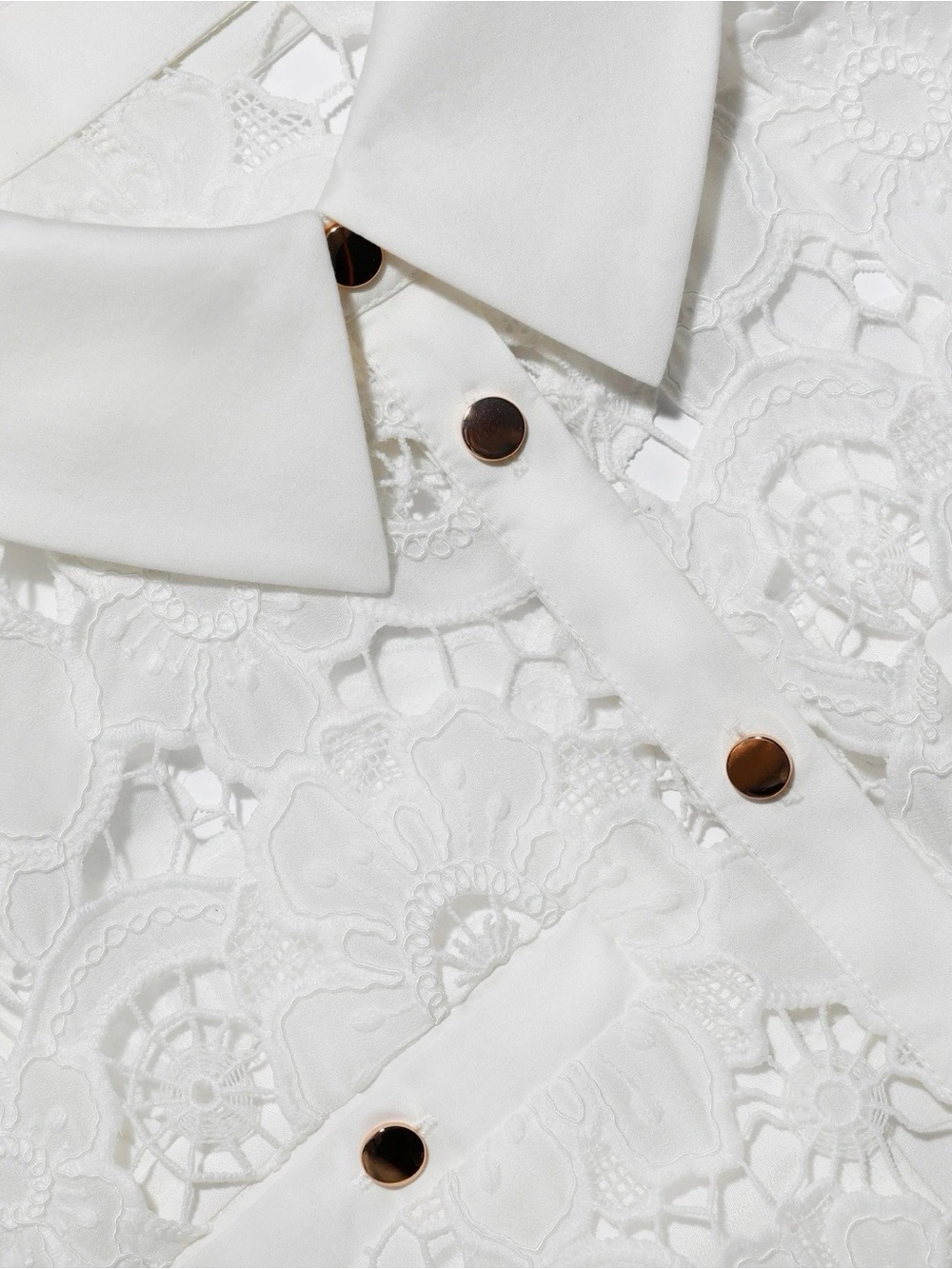NWOT Self-Portrait White Lace Button-Front Maxi Dress, Size US 0/2/4/6/8 - Picture 4 of 8